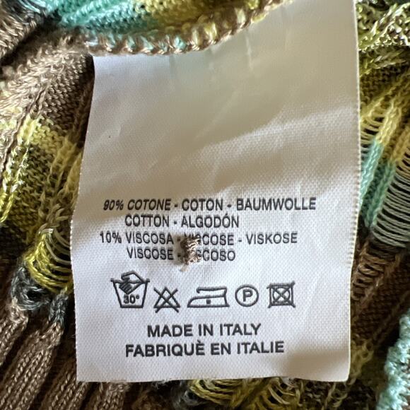 Missoni Cardigan Womens Size It 48 Lace Ribbed Form Fitting Stretch Cotton Retro - Picture 8 of 13